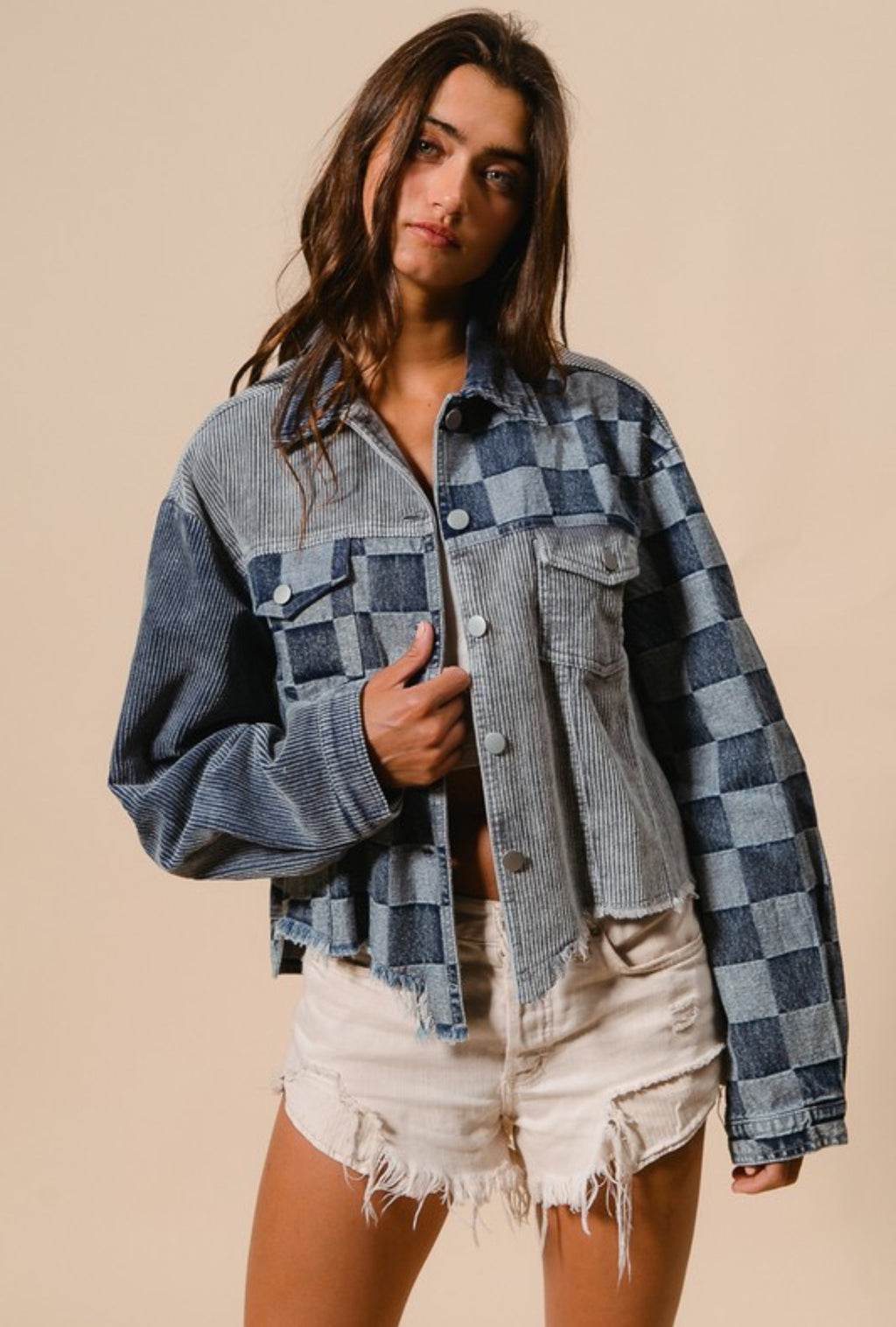 Check Me Out Corduroy Denim Mix & Match Jacket