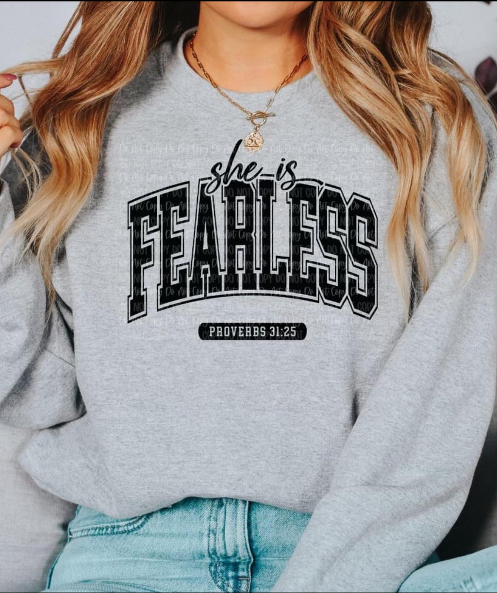 She Is Fearless Gray Unisex Sweatshirt