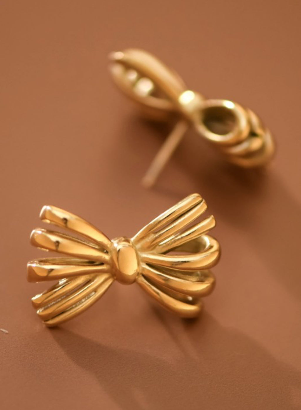 The Josie Gold Bow Stainless Steel Studs
