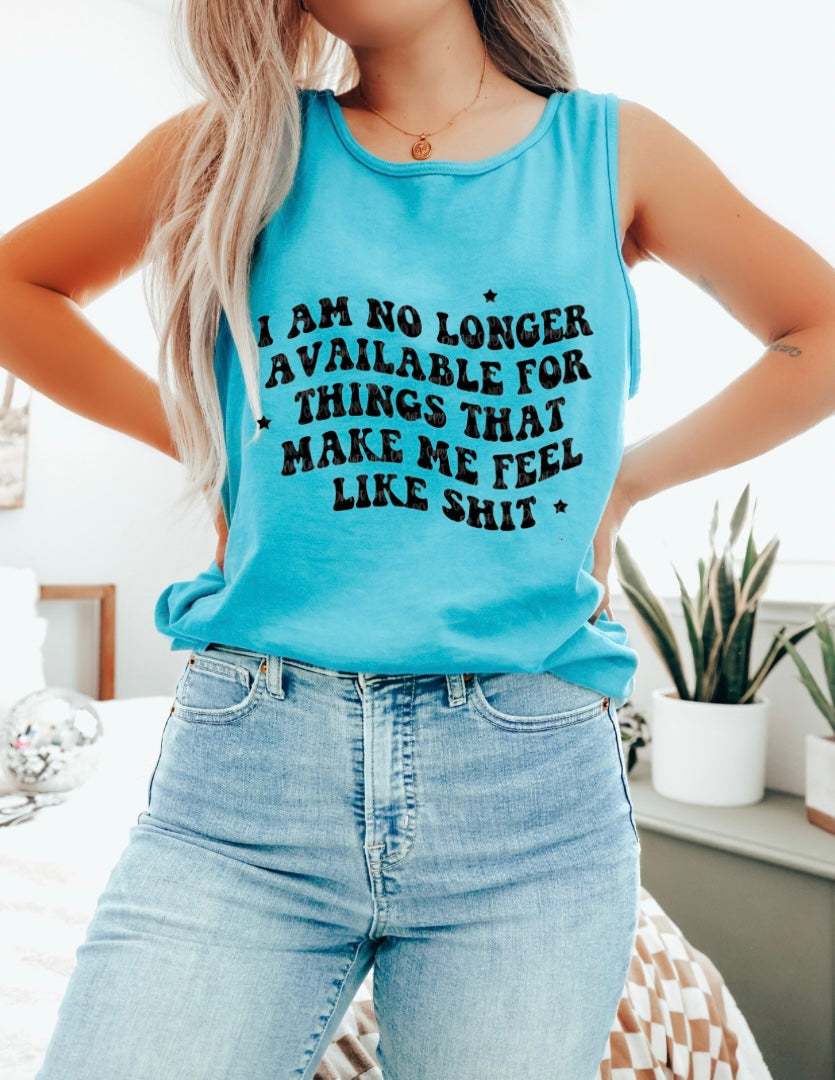 No Longer Available Blue Unisex Cotton Tank