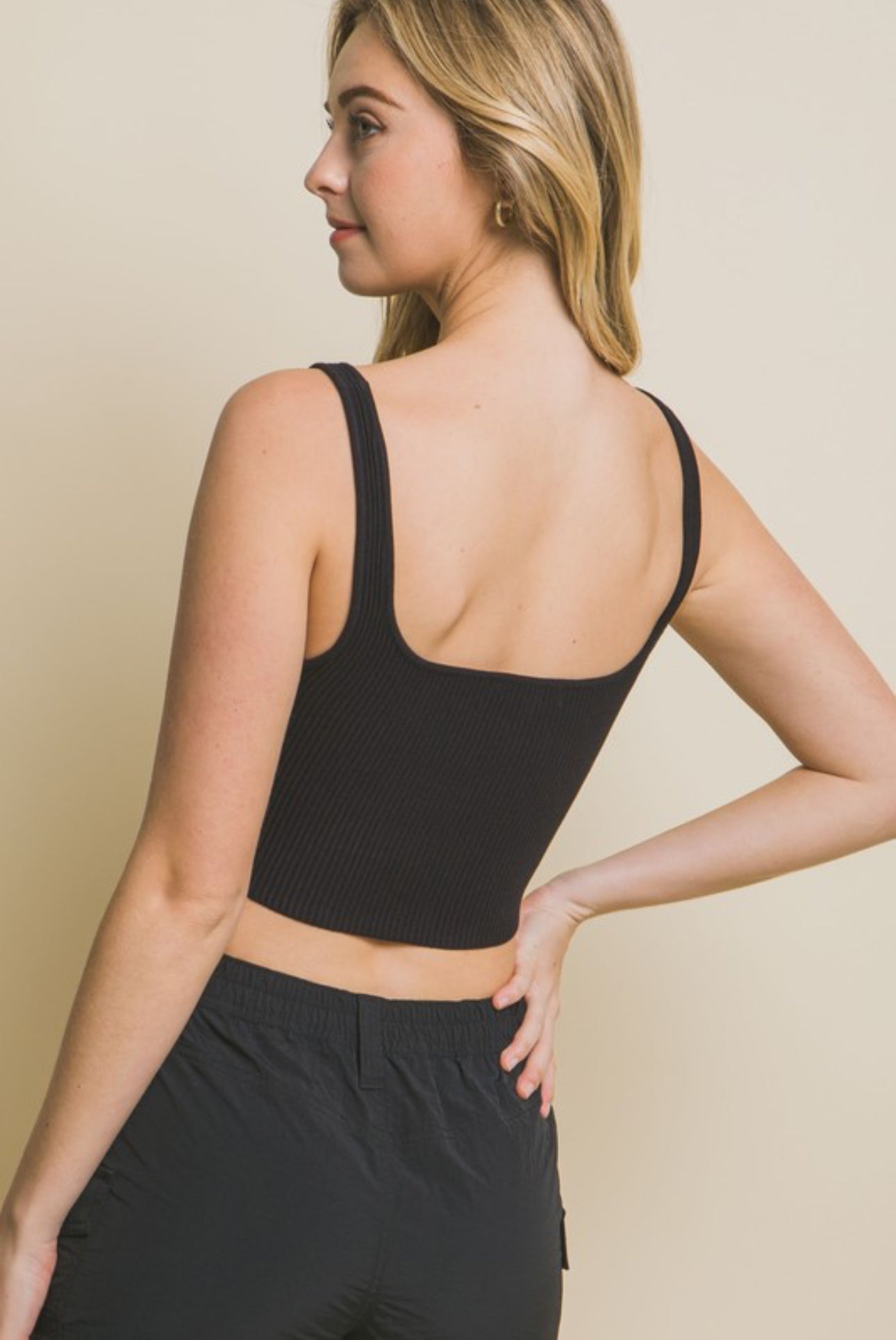 The Daily Fave Black Knit Crop Top