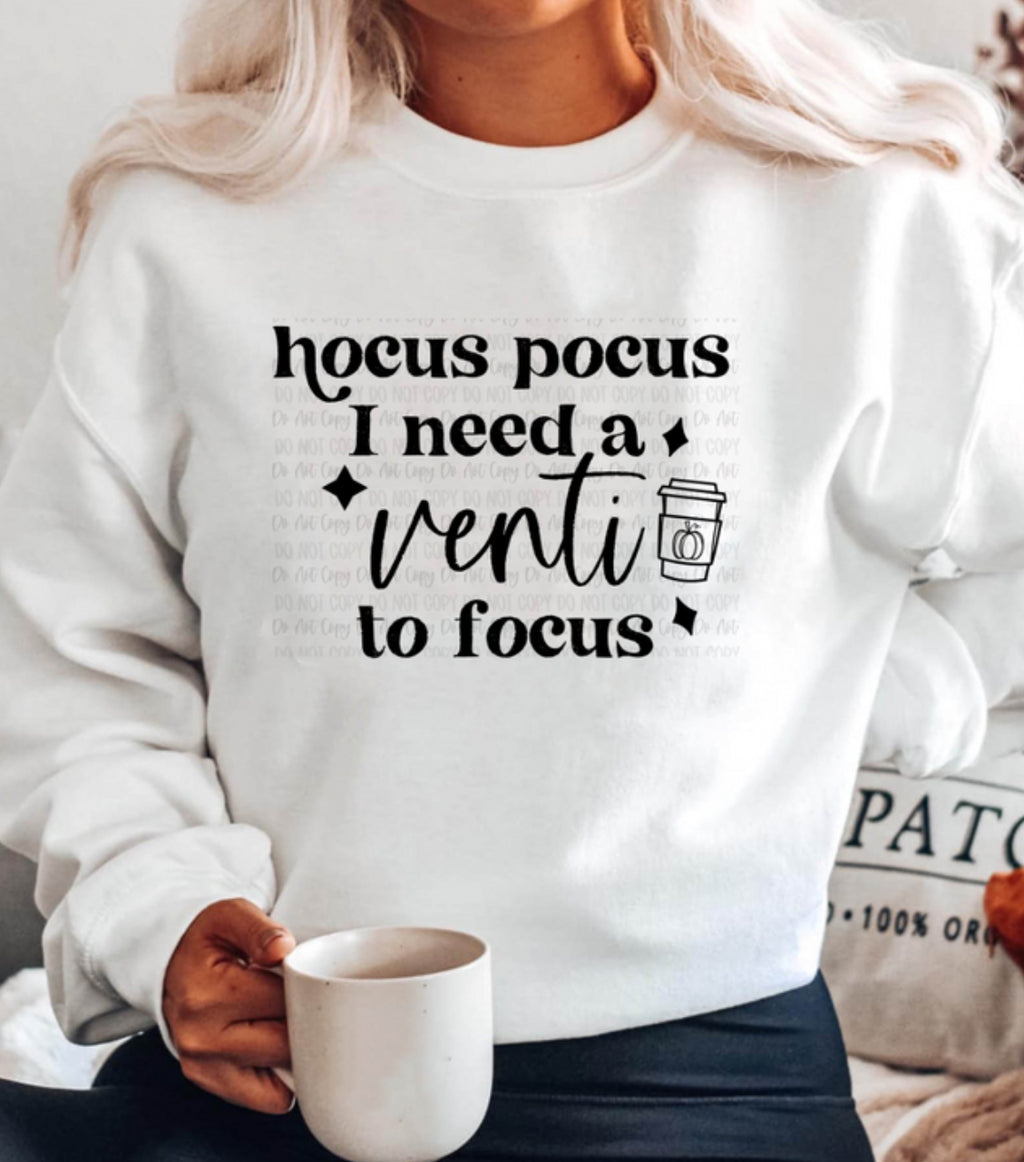 Venti To Focus White Unisex Sweatshirt