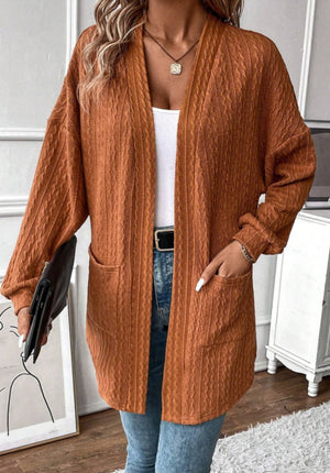 PREORDER The Luna Chestnut Textured Cardigan