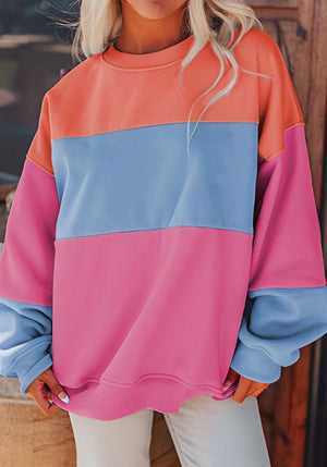 PREORDER Paint & Sip Hot Pink Colorblock Sweatshirt