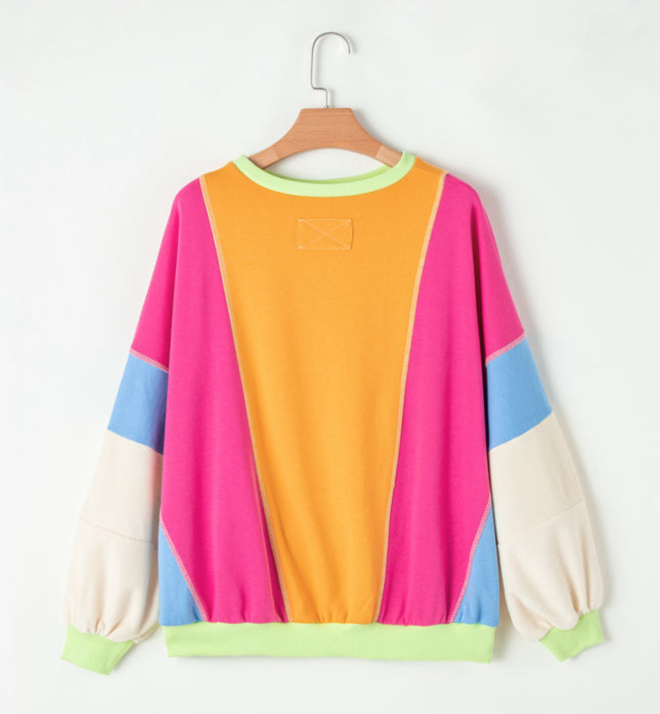 PREORDER The Love Me Now Neon Oversized Color Block Long Sleeve Top