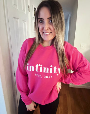 Infinity Pink Full Size UNISEX Fleece Sweatshirt