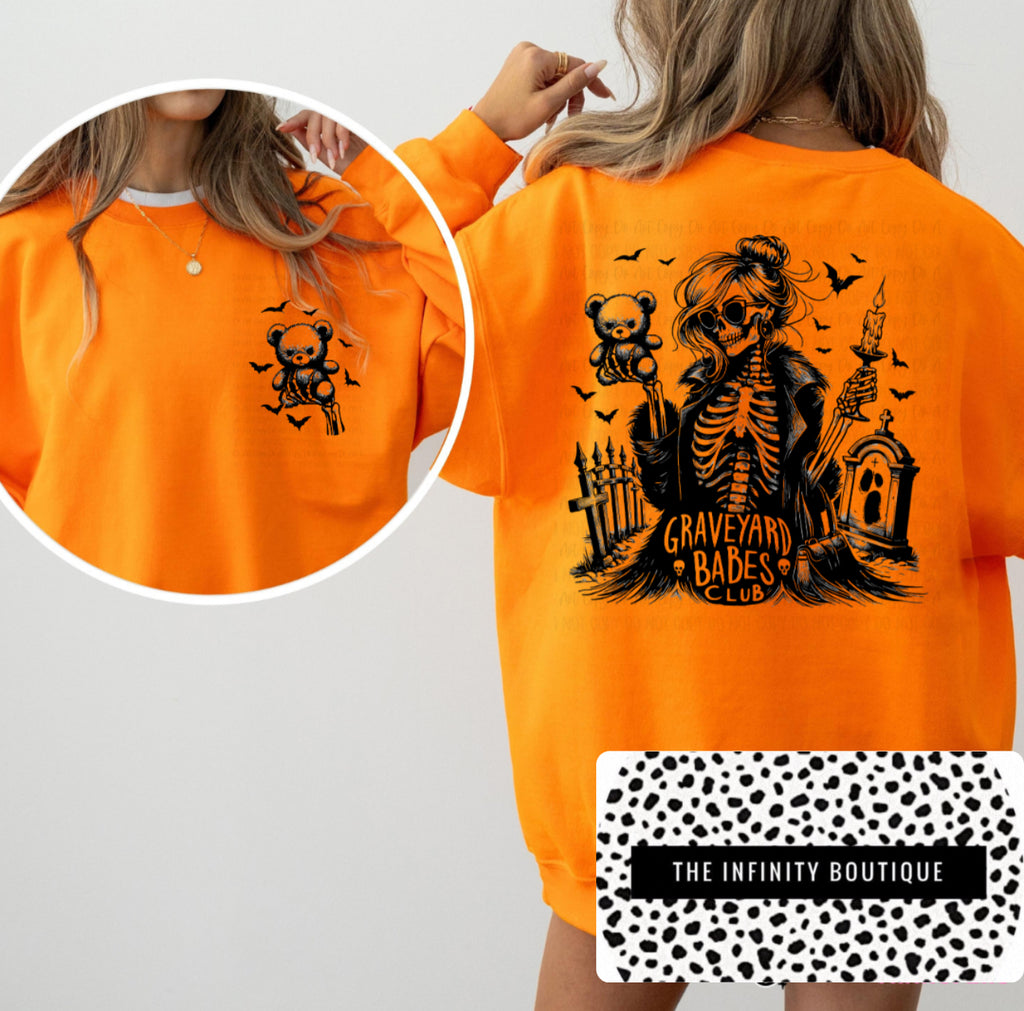 Graveyard Babes Orange Unisex Sweatshirt