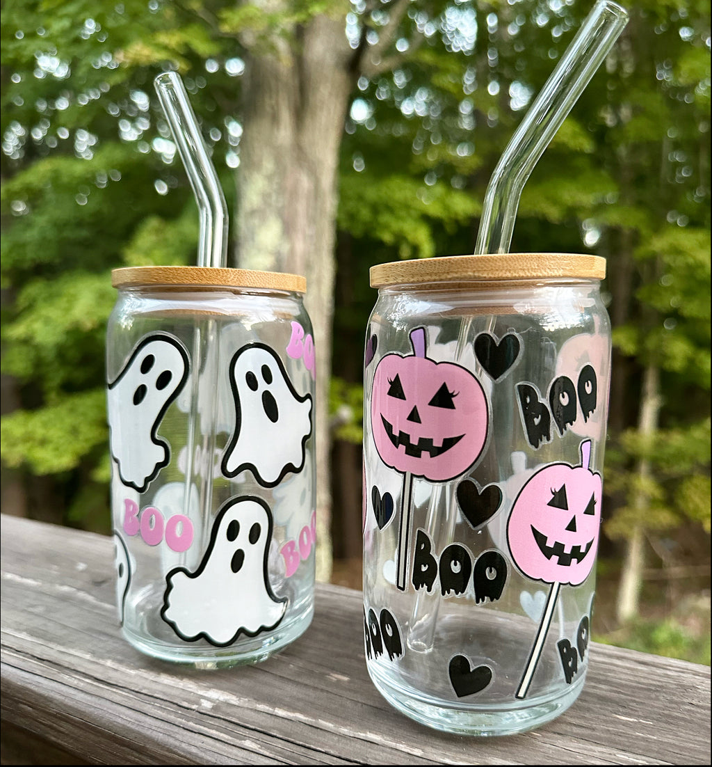 Spooky Season Glass Tumbler Cups