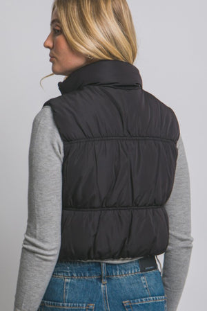 The Carson Reversible Black Plaid Puffer Vest