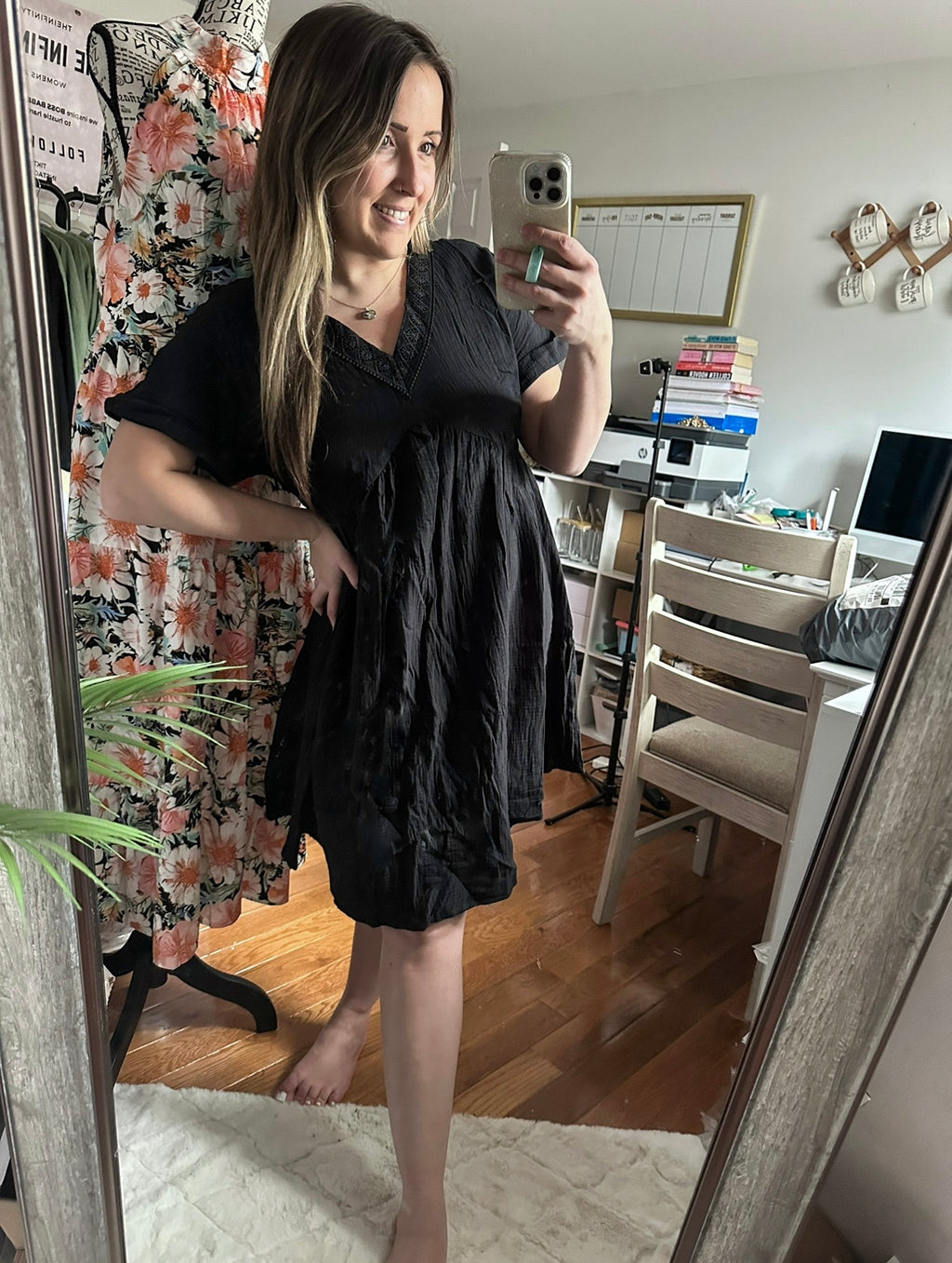 Vacation Mode Black Folded Lace Mini Dress