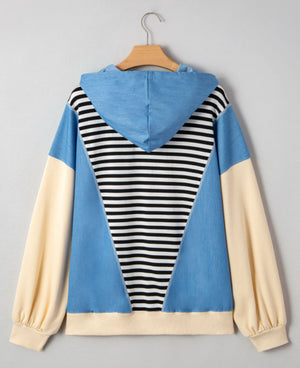 Away We Go Color Block Quarter Zip Hoodie