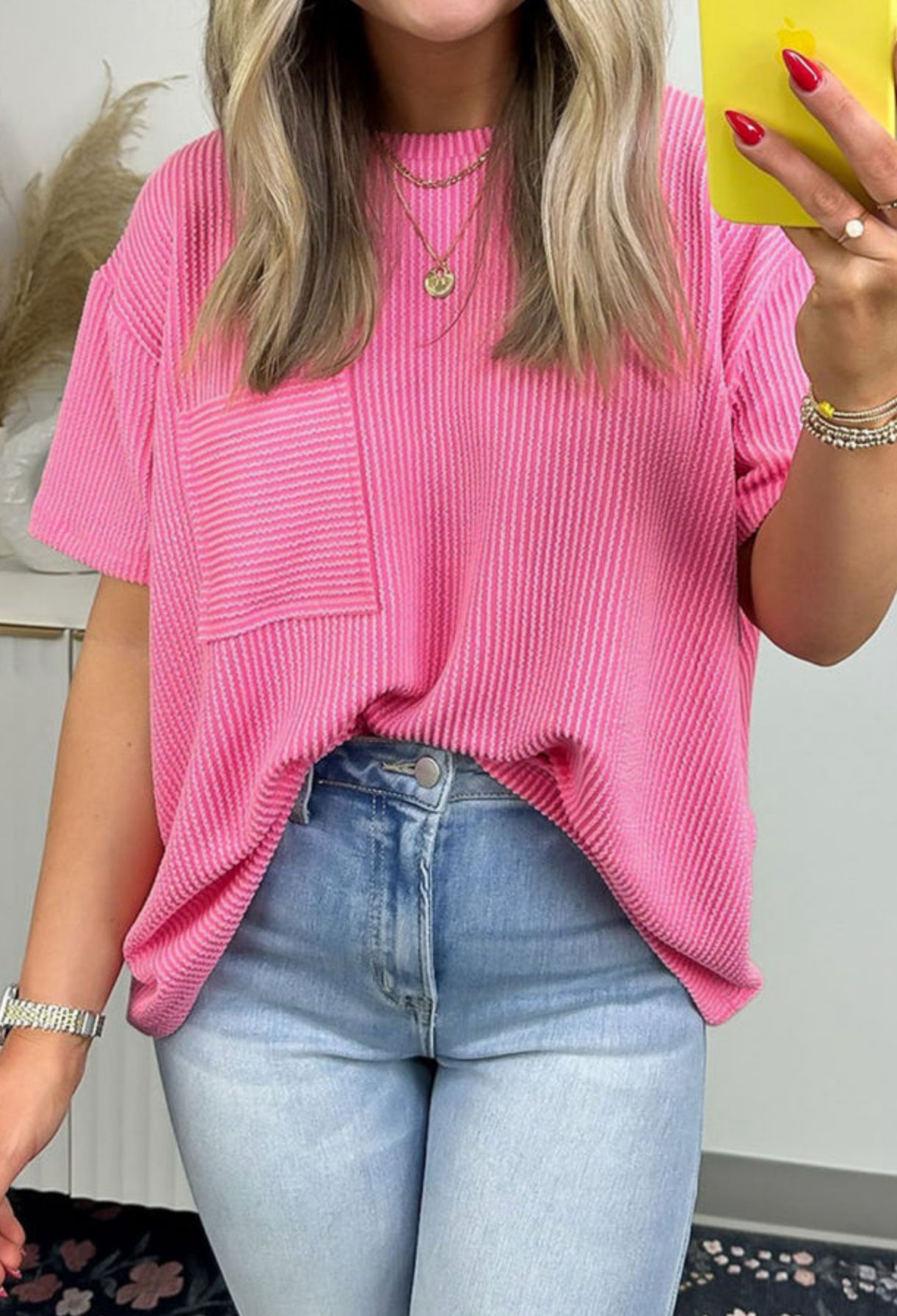 PREORDER Summer Sorbet Pink Corded Knit Top