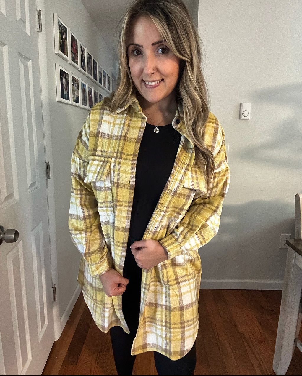Butter Me Up Yellow Plaid Button Down Shacket
