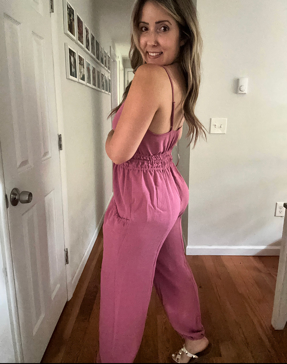 Can’t Keep Up Pink Pocketed Jumpsuit