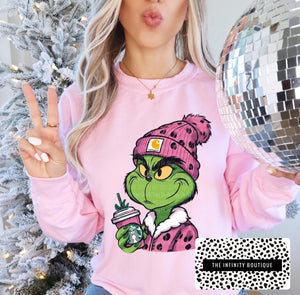 Grinchy SBUX Pink Unisex Sweatshirt