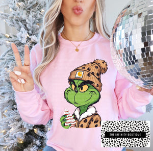 Grinchy Tree Cake Pink Unisex Sweatshirt