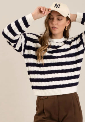 Stay With Me Knit Striped Sweater