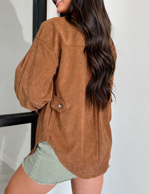 PREORDER Cinnamon Dolce Corduroy Button Down Shacket