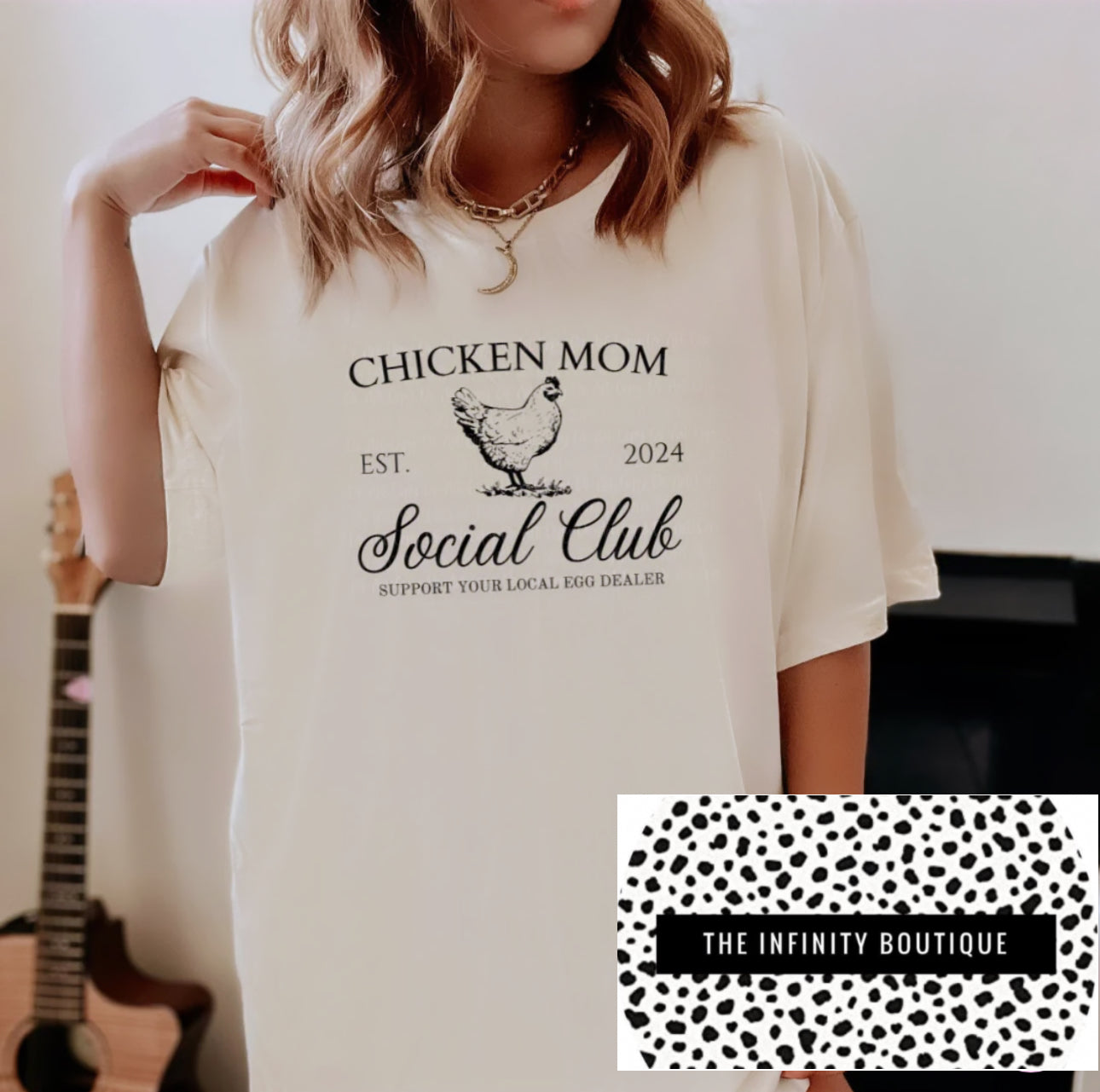 Chicken Mom Social Club Tan Unisex Cotton T-Shirt