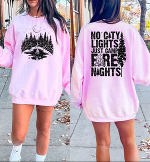 Campfire Nights Pink Unisex Sweatshirt