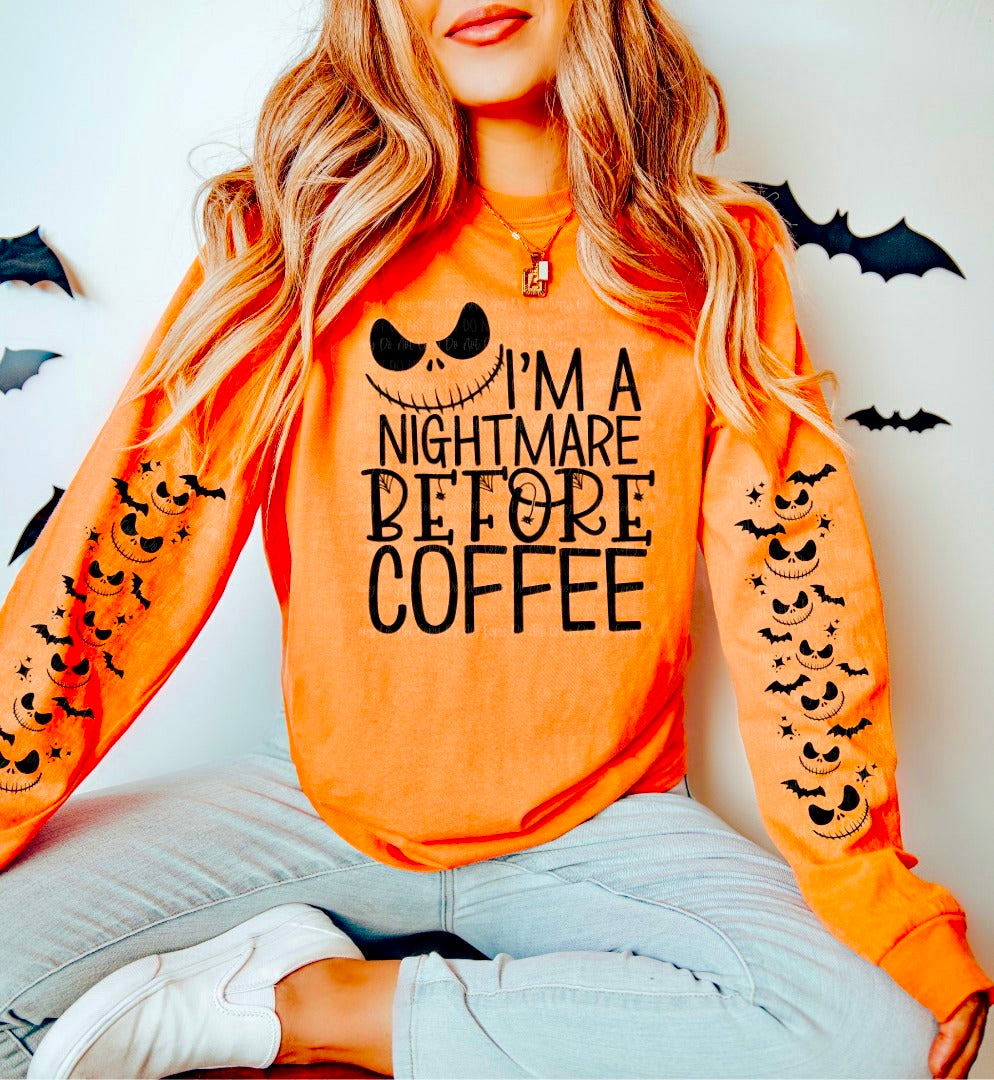 Nightmare Before Coffee Orange Unisex Sweatshirt