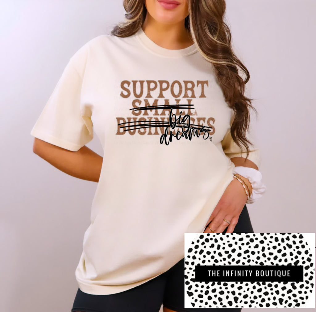 PREORDER Support Big Dreams Tan Unisex Cotton T-Shirt