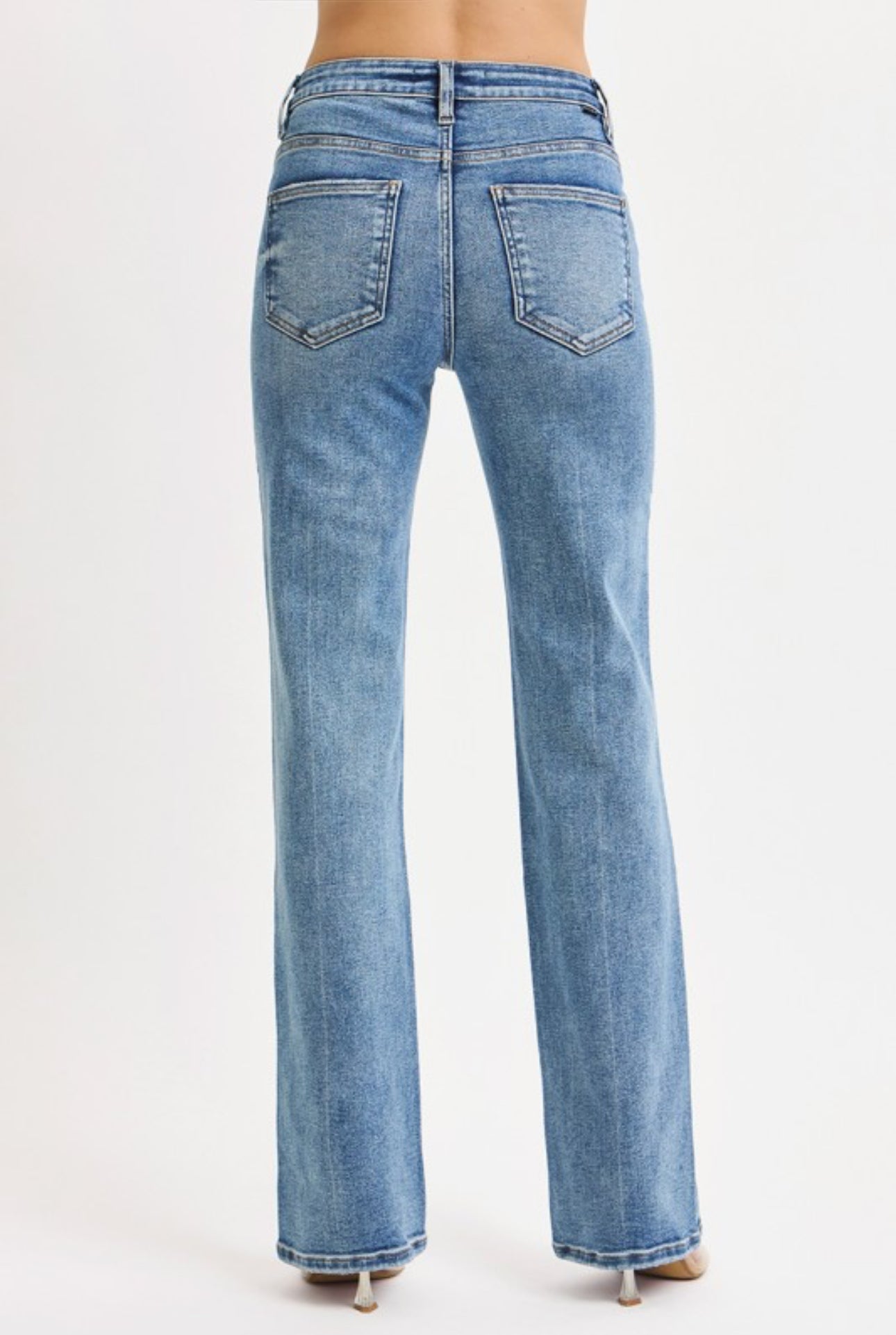 Toxic Traits Risen High Rise Tummy Control Straight Leg Denim Jeans