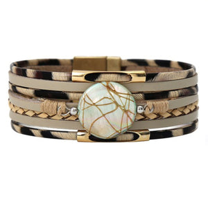 The Harlow Animal Print Leather Bracelet
