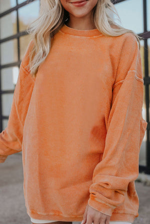 PREORDER Tangerine Infinity Corded Crewneck Sweashirt