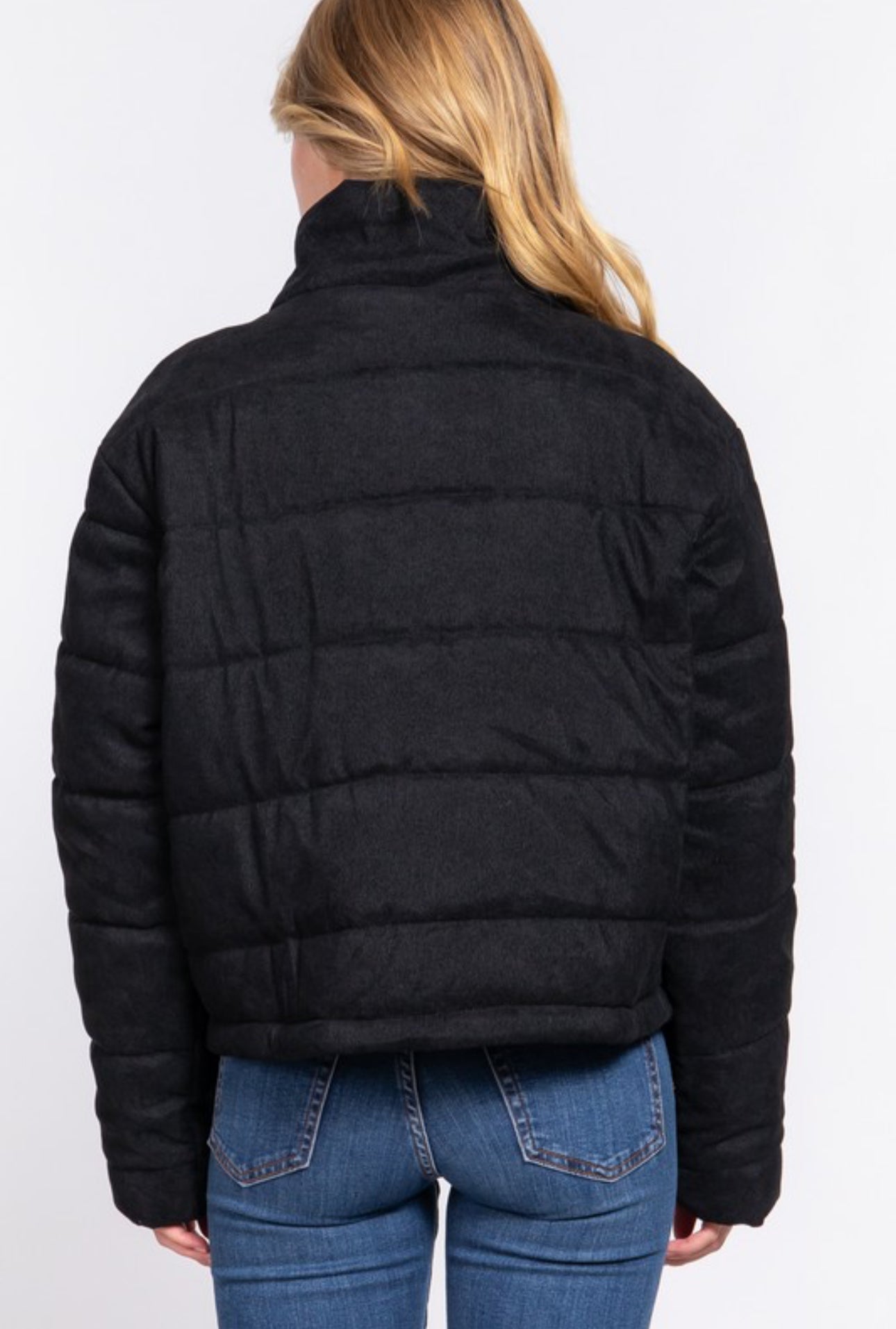 Brave Little Soul Black Corduroy Puffer Jacket