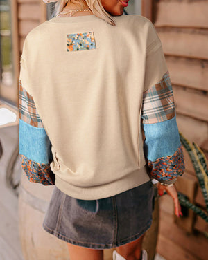 Fall Fantasy Colorblock Patchwork Sweatshirt