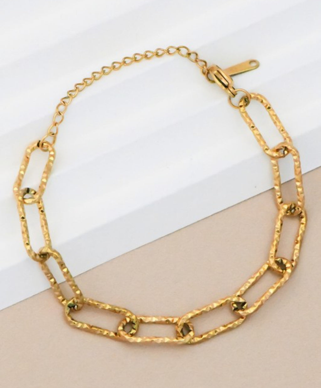 The Ophelia Gold Paperclip Stainless Steel Bracelet