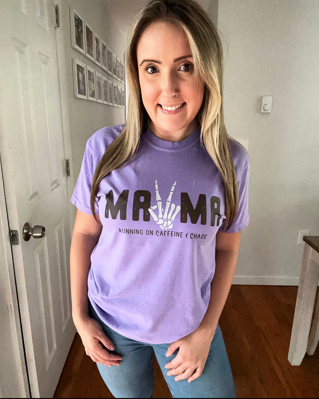 Mama Caffeine & Chaos Purple Unisex Graphic T Shirt