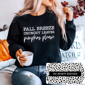 Fall Breeze Black Unisex Sweatshirt