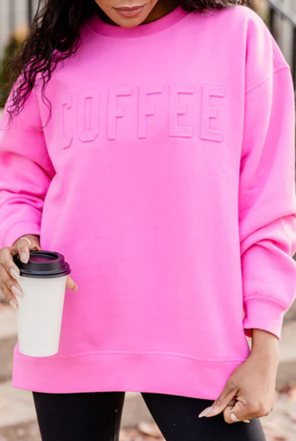 Bonbon Coffee Embossed Sweatshirt