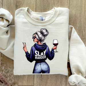 Slay Harder Sand Unisex Sweatshirt