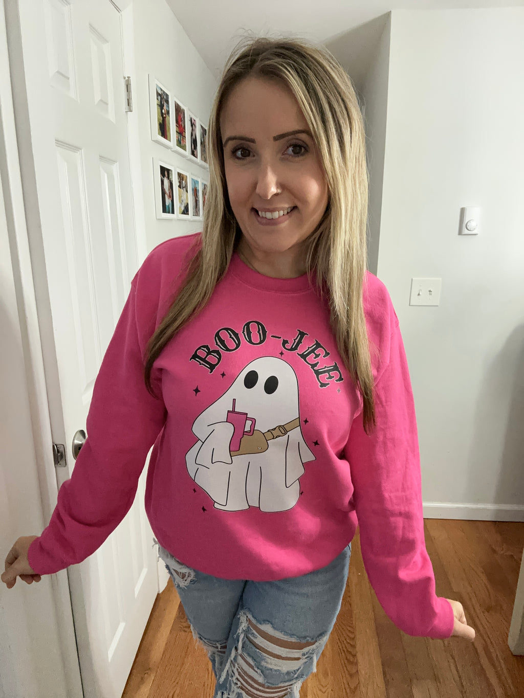 BOOJEE Ghost Hot Pink Unisex Sweatshirt