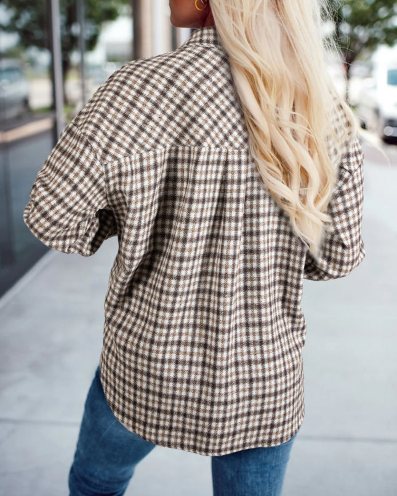 The Campbell Corduroy Plaid Patchwork Shacket