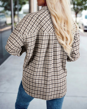 The Campbell Corduroy Plaid Patchwork Shacket