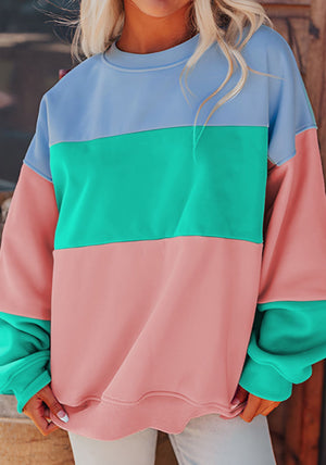 PREORDER Paint & Sip Light Pink Colorblock Sweatshirt