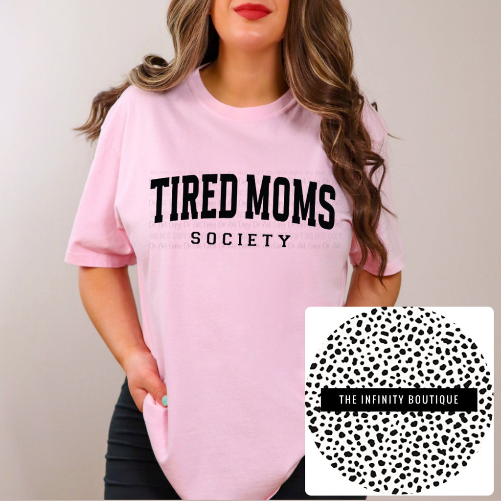 Tired Moms Society Pink Unisex Cotton T-Shirt