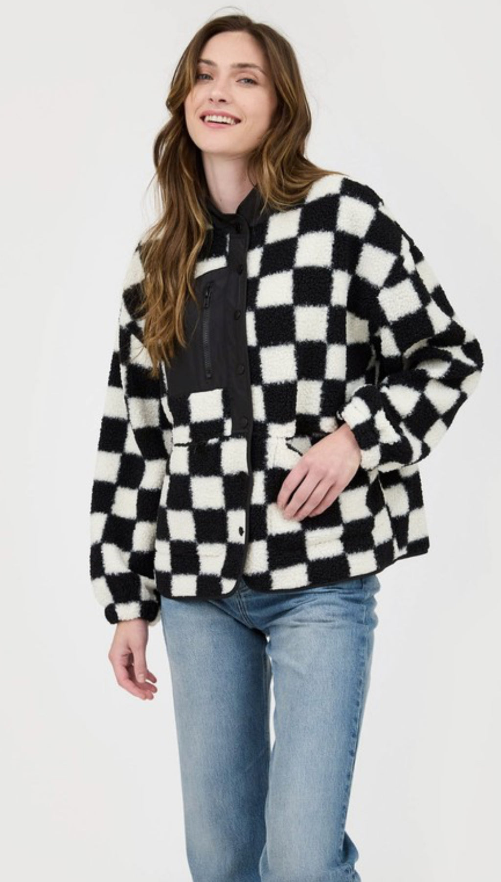 Warm Me Up Black Plaid Fleece Jacket