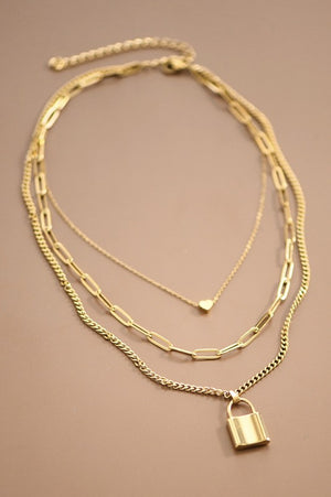 The Lock & Key Layered Chain Necklace