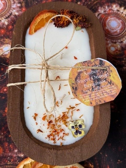 Amber & Sweet Orange 8.5” Dough Candle Bowl