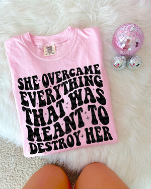 She Overcame Pink Unisex T Shirt