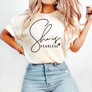 She Is Fearless Tan Unisex T Shirt