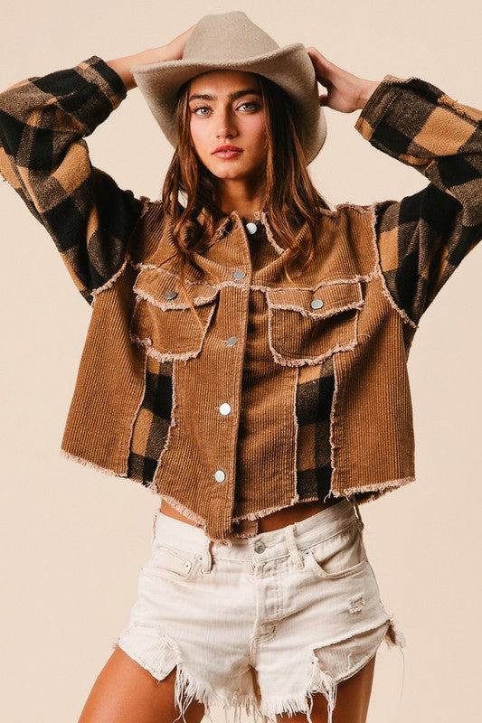 The Espresso Bar Washed Corduroy Mixed Shacket