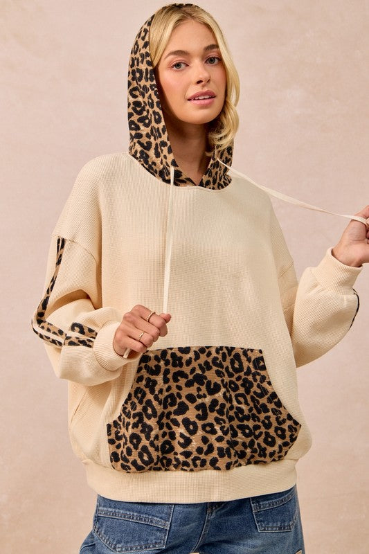 The Melanie Leopard Waffle Knit Hoodie