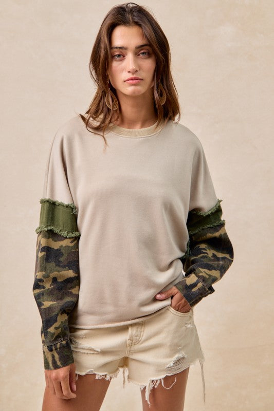 One With Nature Camo French Terry Long Sleeve