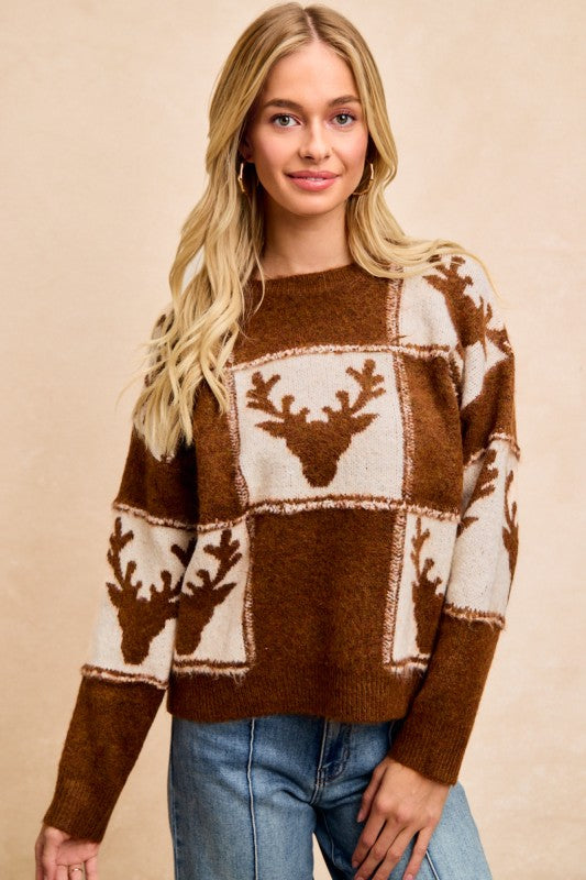 The Rudolph Mocha Out Seam Knit Long Sleeve